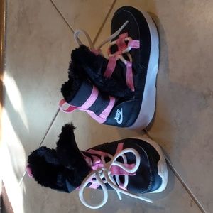 Toddler Nike Shoes. Winter fuzzy nike boots. Children's size 10c girl boots
